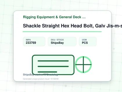 Shackle Straight Hex Head Bolt, Galv Jis-m-sb 26mm Swl 4.0ton - Rigging Equipment & General Deck Items - Additional Items - IMPA 233769 - UOM PCS