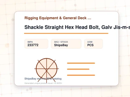 Shackle Straight Hex Head Bolt, Galv Jis-m-sb 32mm Swl 6.3ton - Rigging Equipment & General Deck Items - Additional Items - IMPA 233772 - UOM PCS