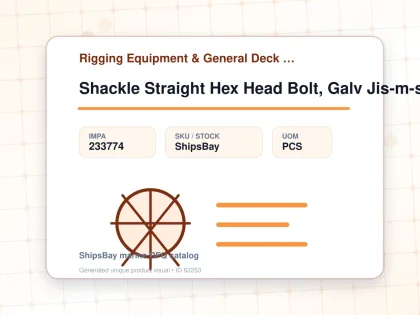 Shackle Straight Hex Head Bolt, Galv Jis-m-sb 36mm Swl 8.0ton - Rigging Equipment & General Deck Items - Additional Items - IMPA 233774 - UOM PCS
