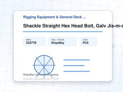Shackle Straight Hex Head Bolt, Galv Jis-m-sb 44mm Swl 12.5ton - Rigging Equipment & General Deck Items - Additional Items - IMPA 233778 - UOM PCS