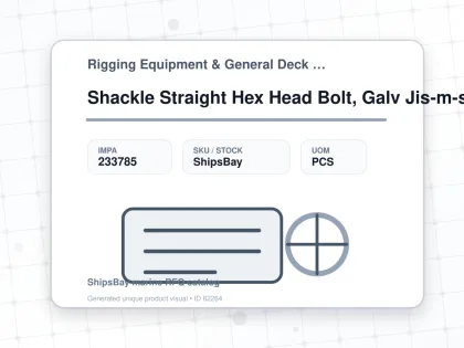 Shackle Straight Hex Head Bolt, Galv Jis-m-sb 70mm Swl 31.5ton - Rigging Equipment & General Deck Items - Additional Items - IMPA 233785 - UOM PCS