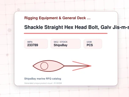 Shackle Straight Hex Head Bolt, Galv Jis-m-sb 90mm Swl 50ton - Rigging Equipment & General Deck Items - Additional Items - IMPA 233789 - UOM PCS