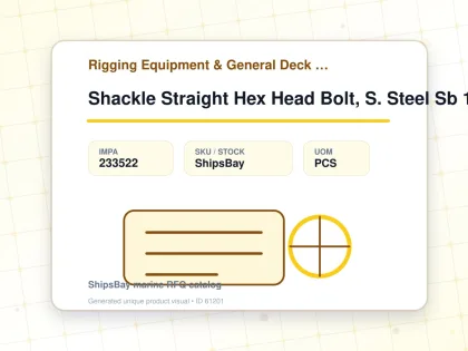 Shackle Straight Hex Head Bolt, S. Steel Sb 14mm Swl 1.25ton - Rigging Equipment & General Deck Items - Additional Items - IMPA 233522 - UOM PCS