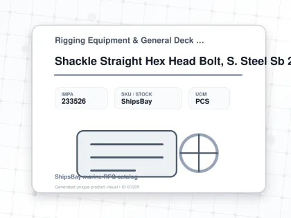 Shackle Straight Hex Head Bolt, S. Steel Sb 22mm Swl 3.15ton - Rigging Equipment & General Deck Items - Additional Items - IMPA 233526 - UOM PCS