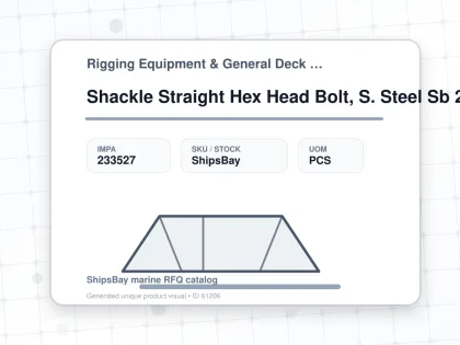 Shackle Straight Hex Head Bolt, S. Steel Sb 24mm Swl 3.6ton - Rigging Equipment & General Deck Items - Additional Items - IMPA 233527 - UOM PCS
