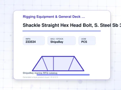 Shackle Straight Hex Head Bolt, S. Steel Sb 38mm Swl 9.0ton - Rigging Equipment & General Deck Items - Additional Items - IMPA 233534 - UOM PCS