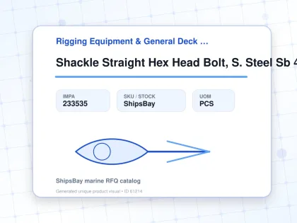 Shackle Straight Hex Head Bolt, S. Steel Sb 40mm Swl 10.0ton - Rigging Equipment & General Deck Items - Additional Items - IMPA 233535 - UOM PCS