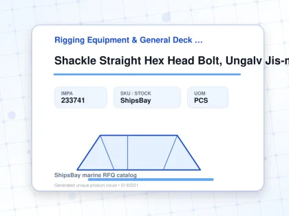 Shackle Straight Hex Head Bolt, Ungalv Jis-m-sb 20mm Swl 2.5t - Rigging Equipment & General Deck Items - Additional Items - IMPA 233741 - UOM PCS