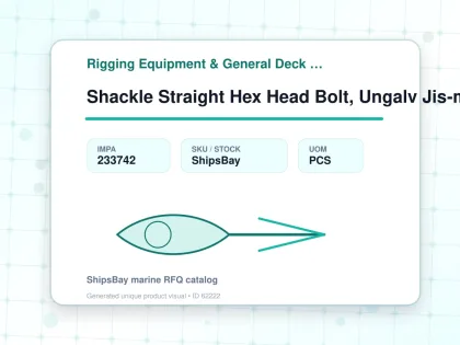 Shackle Straight Hex Head Bolt, Ungalv Jis-m-sb 22mm Swl 3.15t - Rigging Equipment & General Deck Items - Additional Items - IMPA 233742 - UOM PCS