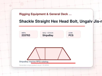 Shackle Straight Hex Head Bolt, Ungalv Jis-m-sb 85mm Swl 45ton - Rigging Equipment & General Deck Items - Additional Items - IMPA 233763 - UOM PCS
