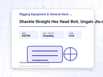 Shackle Straight Hex Head Bolt, Ungalv Jis-m-sb 90mm Swl 50ton - Rigging Equipment & General Deck Items - Additional Items - IMPA 233764 - UOM PCS
