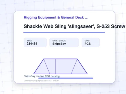 Shackle Web Sling 'slingsaver', S-253 Screw Pin Sling Size 13 - Rigging Equipment & General Deck Items - Additional Items - IMPA 234484 - UOM PCS