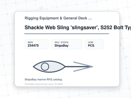 Shackle Web Sling 'slingsaver', S252 Bolt Type Sling Size 9&10 - Rigging Equipment & General Deck Items - Additional Items - IMPA 234475 - UOM PCS