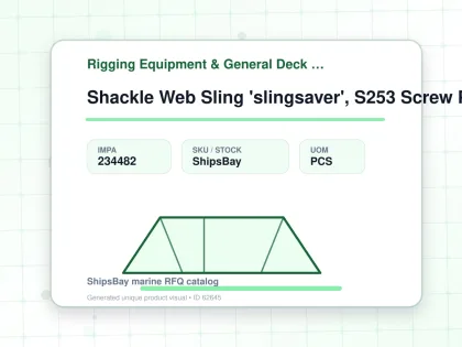 Shackle Web Sling 'slingsaver', S253 Screw Pin Sling Size 9&10 - Rigging Equipment & General Deck Items - Additional Items - IMPA 234482 - UOM PCS
