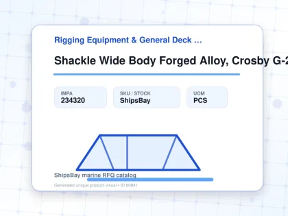 Shackle Wide Body Forged Alloy, Crosby G-2160 W/l 40ton - Rigging Equipment & General Deck Items - Additional Items - IMPA 234320 - UOM PCS