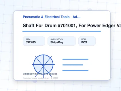 Shaft For Drum #701001, For Power Edger Va10l - Pneumatic & Electrical Tools - Additional Items - IMPA 592205 - UOM PCS