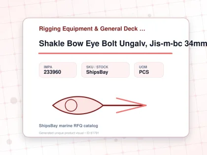 Shakle Bow Eye Bolt Ungalv, Jis-m-bc 34mm Swl 7.0ton - Rigging Equipment & General Deck Items - Additional Items - IMPA 233960 - UOM PCS