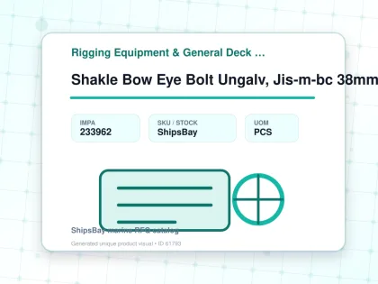 Shakle Bow Eye Bolt Ungalv, Jis-m-bc 38mm Swl 9.0ton - Rigging Equipment & General Deck Items - Additional Items - IMPA 233962 - UOM PCS
