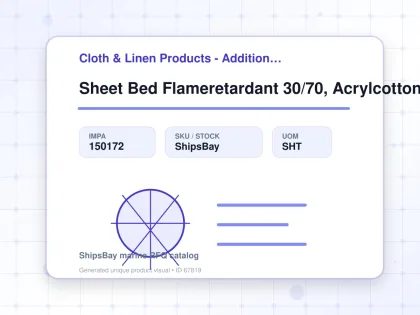 Sheet Bed Flameretardant 30/70, Acrylcotton L.blue 2280x3000mm - Cloth & Linen Products - Additional Items - IMPA 150172 - UOM SHT