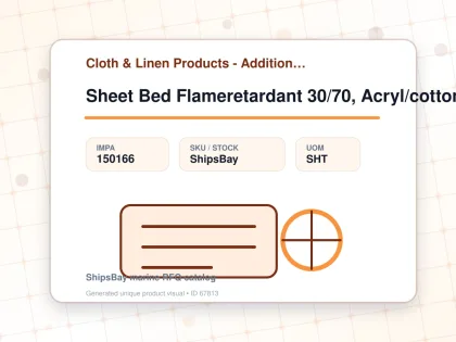 Sheet Bed Flameretardant 30/70, Acryl/cotton White 1600x2800mm - Cloth & Linen Products - Additional Items - IMPA 150166 - UOM SHT