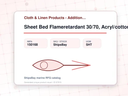 Sheet Bed Flameretardant 30/70, Acryl/cotton White 2280x3000mm - Cloth & Linen Products - Additional Items - IMPA 150168 - UOM SHT