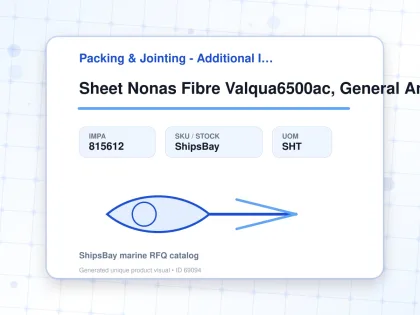 Sheet Nonas Fibre Valqua6500ac, General Anticor 1.5x1270mm Sq. - Packing & Jointing - Additional Items - IMPA 815612 - UOM SHT