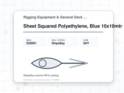 Sheet Squared Polyethylene, Blue 10x10mtr - Rigging Equipment & General Deck Items - Additional Items - IMPA 233051 - UOM SHT