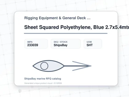 Sheet Squared Polyethylene, Blue 2.7x5.4mtr - Rigging Equipment & General Deck Items - Additional Items - IMPA 233039 - UOM SHT