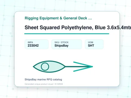 Sheet Squared Polyethylene, Blue 3.6x5.4mtr - Rigging Equipment & General Deck Items - Additional Items - IMPA 233042 - UOM SHT