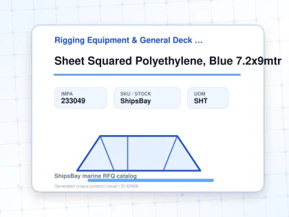 Sheet Squared Polyethylene, Blue 7.2x9mtr - Rigging Equipment & General Deck Items - Additional Items - IMPA 233049 - UOM SHT