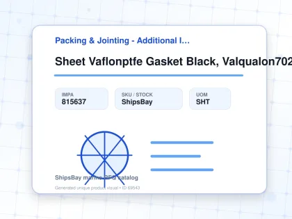 Sheet Vaflonptfe Gasket Black, Valqualon7026 3.0x1270x1,270mm - Packing & Jointing - Additional Items - IMPA 815637 - UOM SHT