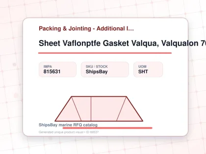 Sheet Vaflonptfe Gasket Valqua, Valqualon 7020 1.0x1000x1000mm - Packing & Jointing - Additional Items - IMPA 815631 - UOM SHT