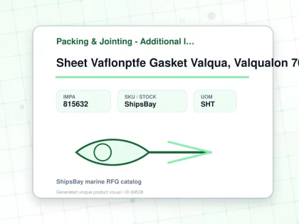 Sheet Vaflonptfe Gasket Valqua, Valqualon 7020 1.5x1000x1000mm - Packing & Jointing - Additional Items - IMPA 815632 - UOM SHT
