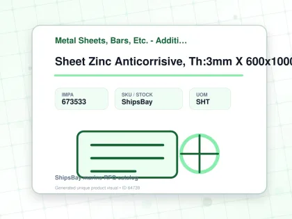 Sheet Zinc Anticorrisive, Th:3mm X 600x1000mm - Metal Sheets, Bars, Etc. - Additional Items - IMPA 673533 - UOM SHT