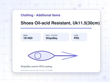 Shoes Oil-acid Resistant, Uk11.5(30cm) - Clothing - Additional Items - IMPA 191463 - UOM PRS