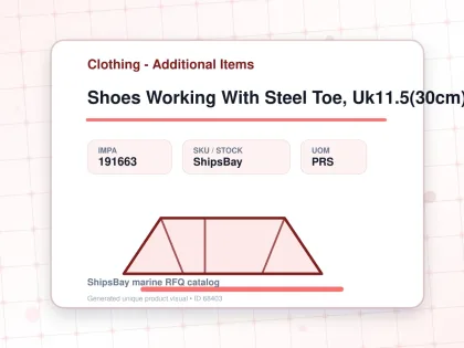 Shoes Working With Steel Toe, Uk11.5(30cm) - Clothing - Additional Items - IMPA 191663 - UOM PRS