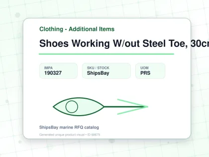 Shoes Working W/out Steel Toe, 30cm - Clothing - Additional Items - IMPA 190327 - UOM PRS