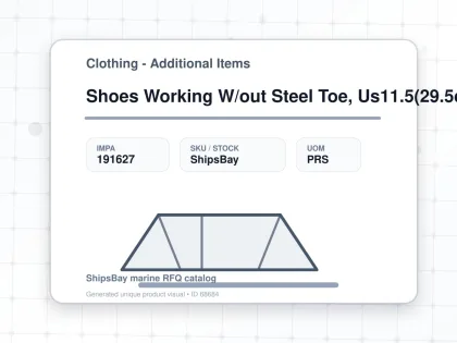 Shoes Working W/out Steel Toe, Us11.5(29.5cm) - Clothing - Additional Items - IMPA 191627 - UOM PRS