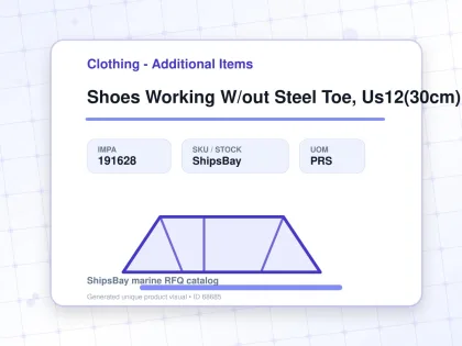 Shoes Working W/out Steel Toe, Us12(30cm) - Clothing - Additional Items - IMPA 191628 - UOM PRS