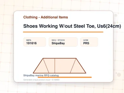 Shoes Working W/out Steel Toe, Us6(24cm) - Clothing - Additional Items - IMPA 191616 - UOM PRS