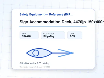Sign Accommodation Deck, 4470jp 150x400mm - Safety Equipment — Reference (IMPA) - IMPA 334470 - UOM PCS