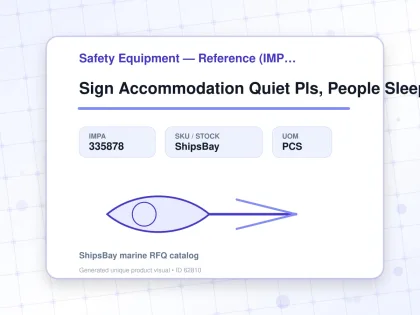 Sign Accommodation Quiet Pls, People Sleeping 5878 200x150mm - Safety Equipment — Reference (IMPA) - IMPA 335878 - UOM PCS