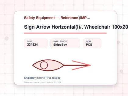 Sign Arrow Horizontal(l)/, Wheelchair 100x200mm - Safety Equipment — Reference (IMPA) - IMPA 334824 - UOM PCS