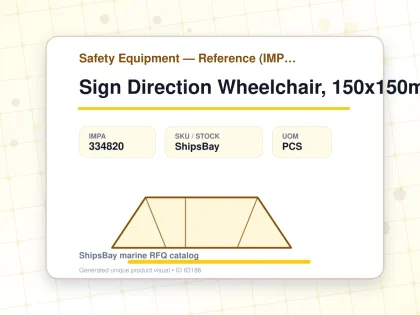 Sign Direction Wheelchair, 150x150mm - Safety Equipment — Reference (IMPA) - IMPA 334820 - UOM PCS