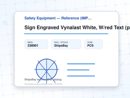 Sign Engraved Vynalast White, W/red Text (provide Text&size) - Safety Equipment — Reference (IMPA) - IMPA 338901 - UOM PCS