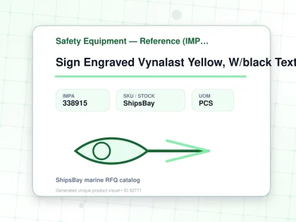 Sign Engraved Vynalast Yellow, W/black Text Provide Text&size - Safety Equipment — Reference (IMPA) - IMPA 338915 - UOM PCS