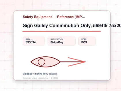 Sign Galley Comminution Only, 5694fk 75x200mm - Safety Equipment — Reference (IMPA) - IMPA 335694 - UOM PCS