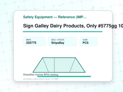 Sign Galley Dairy Products, Only #5775gg 100x100mm - Safety Equipment — Reference (IMPA) - IMPA 335775 - UOM PCS