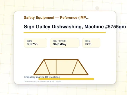 Sign Galley Dishwashing, Machine #5755gm 100x300mm - Safety Equipment — Reference (IMPA) - IMPA 335755 - UOM PCS