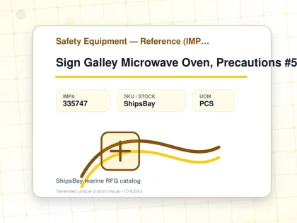 Sign Galley Microwave Oven, Precautions #5747gm 100x300mm - Safety Equipment — Reference (IMPA) - IMPA 335747 - UOM PCS